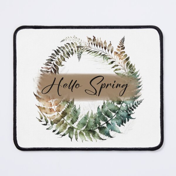 Item preview, Hello Spring Fern Wreath - leafy fern watercolour wreath for Springtime Decor designed and sold by Chestnut Falls Studio.