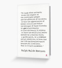 “To laugh often and much;" Ralph Waldo Emerson quote Greeting Card