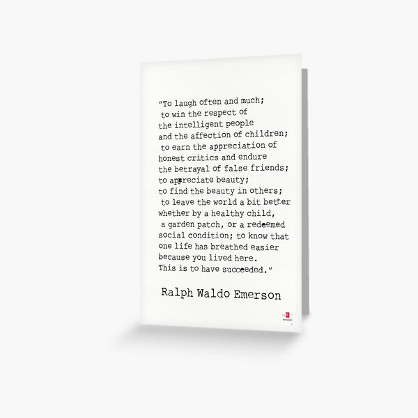 âTo laugh often and much;" Ralph Waldo Emerson quote Greeting Card