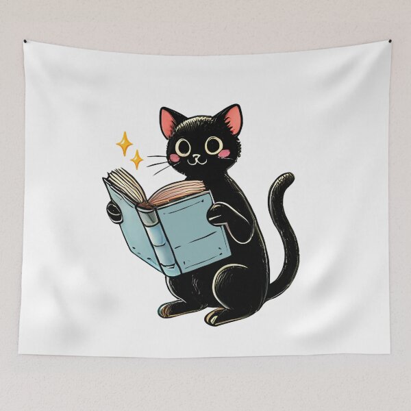 Item preview, Cute Black Cat Reading Books designed and sold by ZAIKY DREAMS.