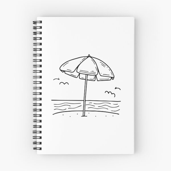 Item preview, Simple drawing of an umbrella near the water beach designed and sold by rasagamastore.