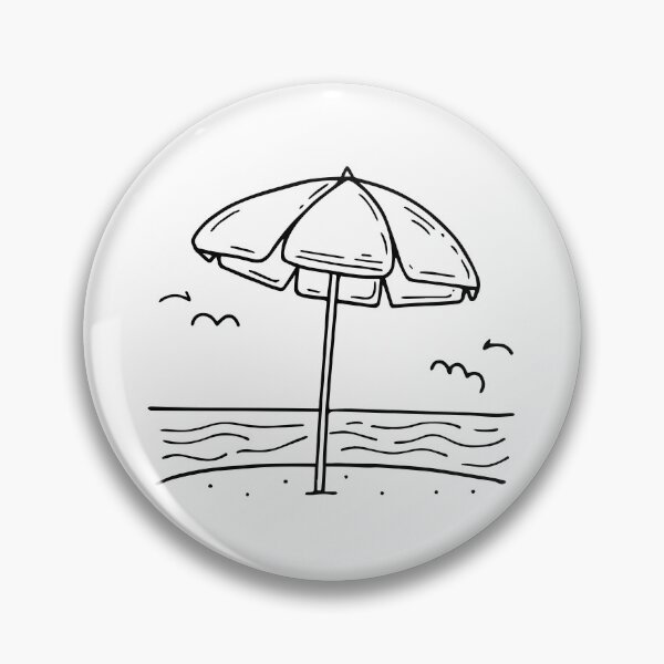 Item preview, Simple drawing of an umbrella near the water beach designed and sold by rasagamastore.