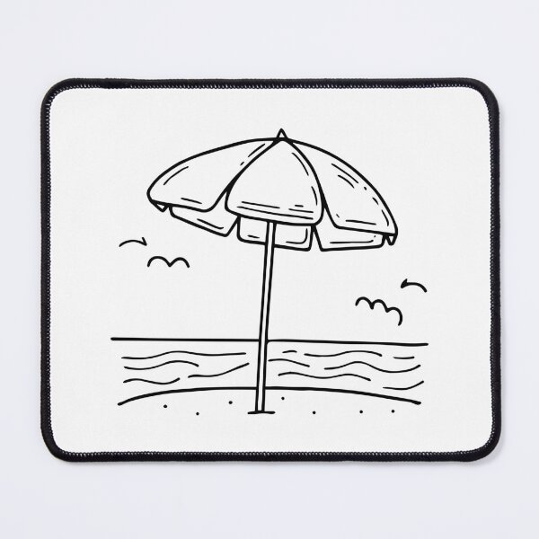 Item preview, Simple drawing of an umbrella near the water beach designed and sold by rasagamastore.