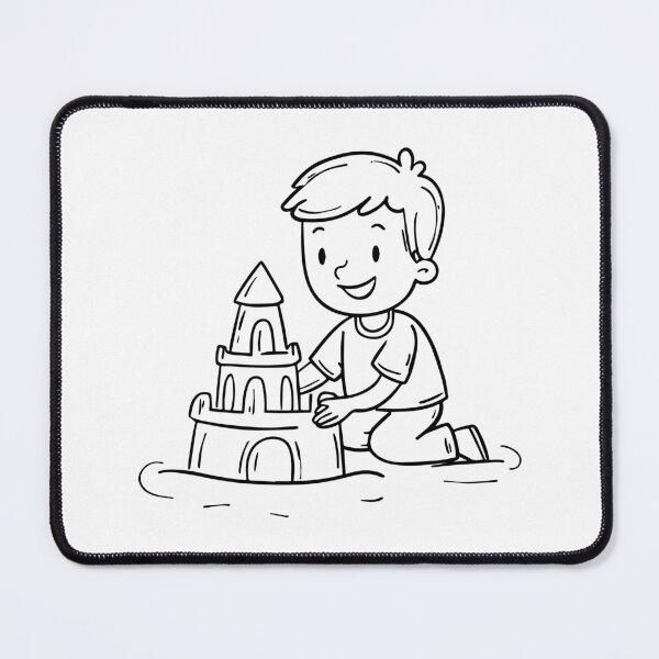 Item preview, Simple drawing of a boy building a sandcastle designed and sold by rasagamastore.