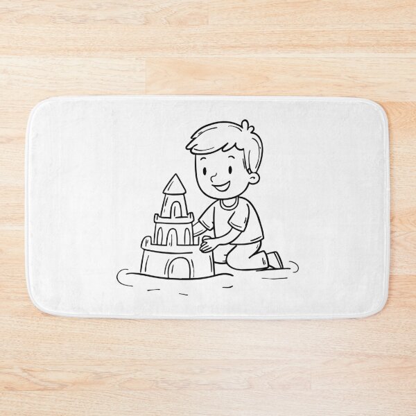 Item preview, Simple drawing of a boy building a sandcastle designed and sold by rasagamastore.