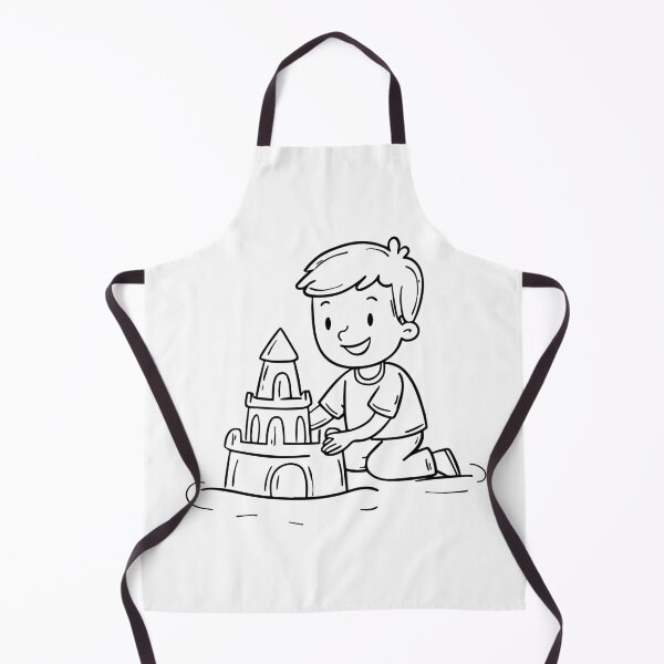 Item preview, Simple drawing of a boy building a sandcastle designed and sold by rasagamastore.
