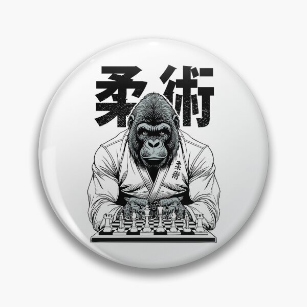 Item preview, Gorilla Jiu Jitsu Ju Jutsu MMA BJJ Grappling Chess Kanji Ape designed and sold by GrandeDuc.