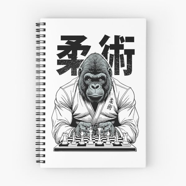 Item preview, Gorilla Jiu Jitsu Ju Jutsu MMA BJJ Grappling Chess Kanji Ape designed and sold by GrandeDuc.