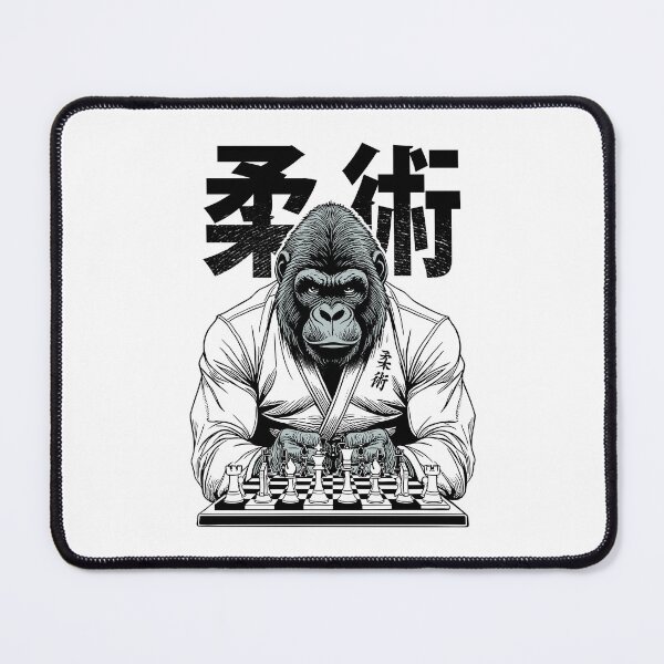 Item preview, Gorilla Jiu Jitsu Ju Jutsu MMA BJJ Grappling Chess Kanji Ape designed and sold by GrandeDuc.