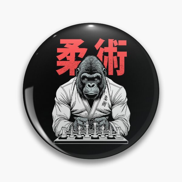 Item preview, Gorilla Jiu Jitsu Ju Jutsu MMA BJJ Grappling Chess Kanji Ape designed and sold by GrandeDuc.