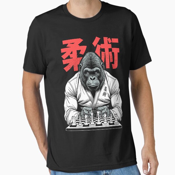 Item preview, Gorilla Jiu Jitsu Ju Jutsu MMA BJJ Grappling Chess Kanji Ape designed and sold by GrandeDuc.