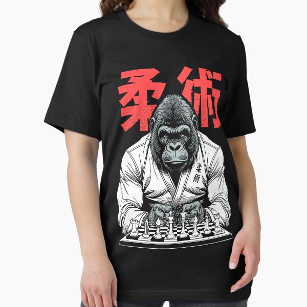 Item preview, Gorilla Jiu Jitsu Ju Jutsu MMA BJJ Grappling Chess Kanji Ape designed and sold by GrandeDuc.