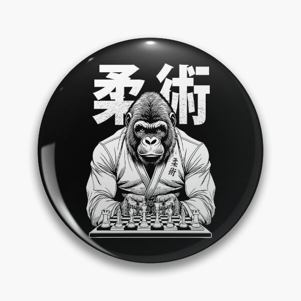 Item preview, Gorilla Jiu Jitsu Ju Jutsu MMA BJJ Grappling Chess Kanji Ape designed and sold by GrandeDuc.