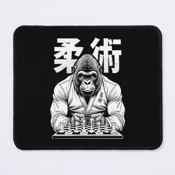 Item preview, Gorilla Jiu Jitsu Ju Jutsu MMA BJJ Grappling Chess Kanji Ape designed and sold by GrandeDuc.