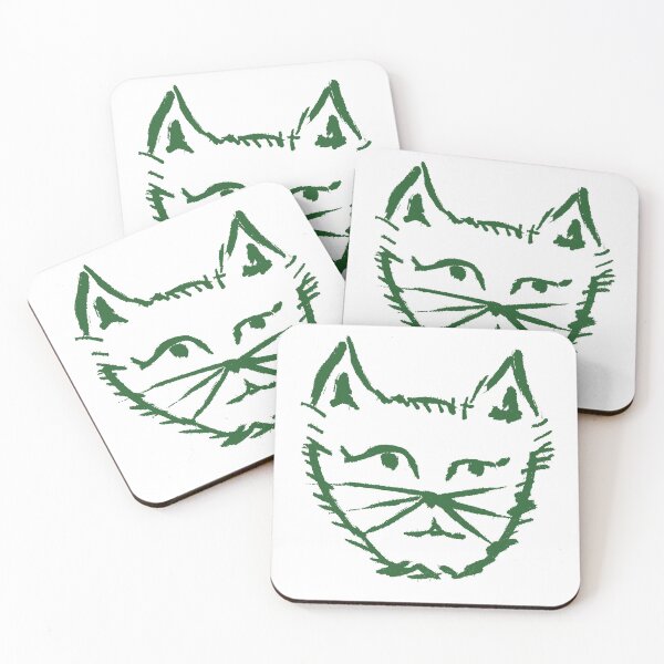 Item preview, Questioning Cat Green designed and sold by MagentaTwilight.