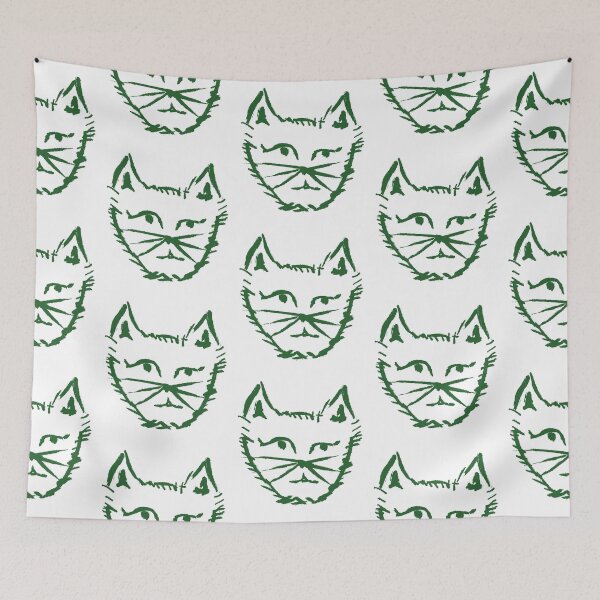Item preview, Questioning Cat Green designed and sold by MagentaTwilight.