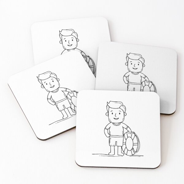 Item preview, Simple drawing of a lifeguard man stand on the beach designed and sold by rasagamastore.