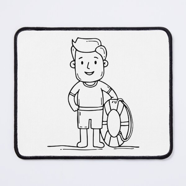Item preview, Simple drawing of a lifeguard man stand on the beach designed and sold by rasagamastore.