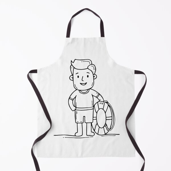 Item preview, Simple drawing of a lifeguard man stand on the beach designed and sold by rasagamastore.