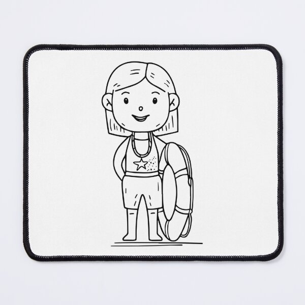 Item preview, Simple drawing of a lifeguard woman stand on the beach designed and sold by rasagamastore.