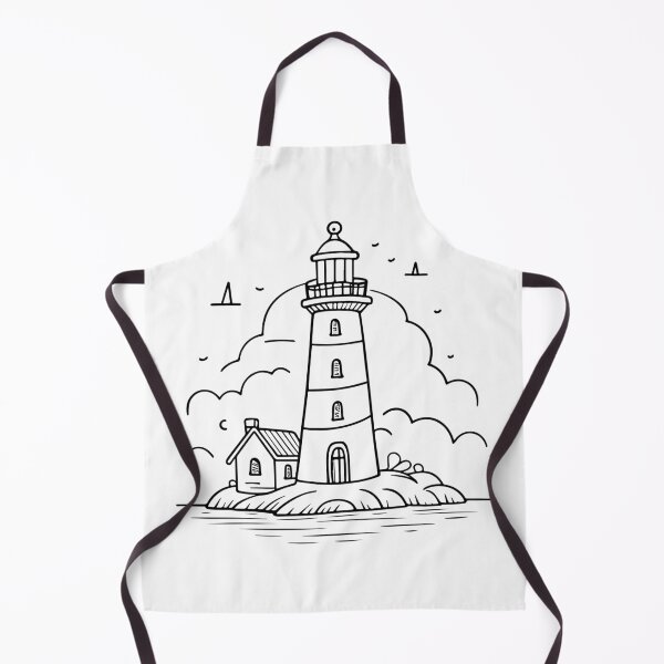 Item preview, Simple drawing of a lighthouse on the shore designed and sold by rasagamastore.