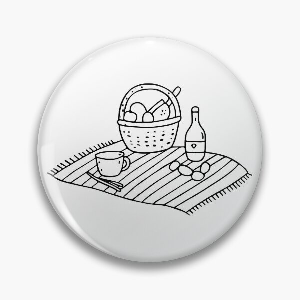 Item preview, Simple drawing of a picnic set on the beach designed and sold by rasagamastore.