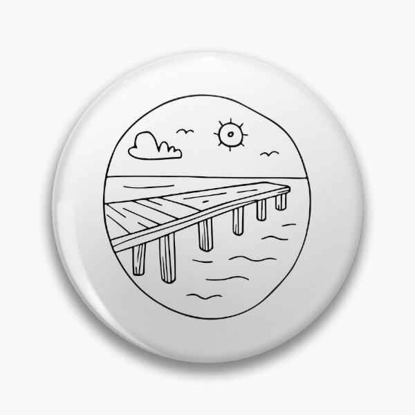 Item preview, Simple drawing of a pier extending into the sea designed and sold by rasagamastore.