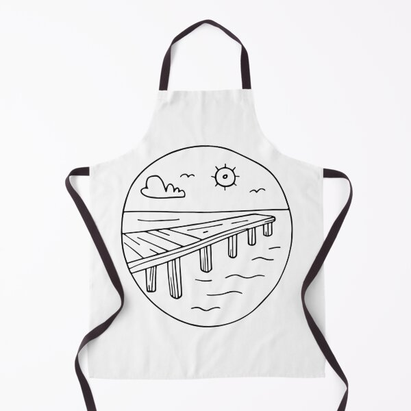 Item preview, Simple drawing of a pier extending into the sea designed and sold by rasagamastore.