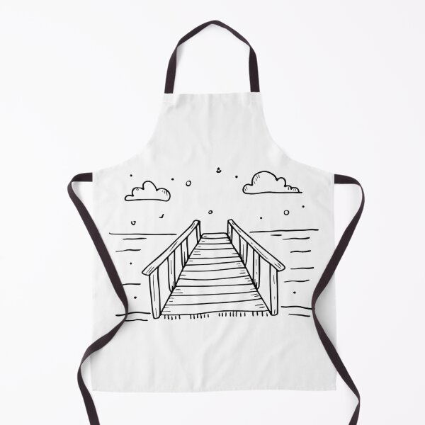 Item preview, Drawing of a pier extending into the sea designed and sold by rasagamastore.