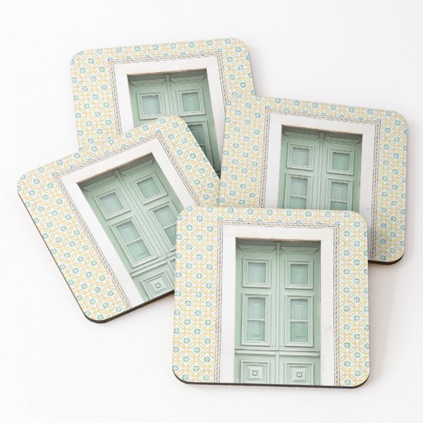 Item preview, Lovely Lisbon Green Door with Azulejo Walls designed and sold by The Discreet Peacock.
