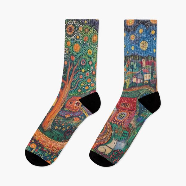 Item preview, Aboriginal Inspired Dot Art - The Delights Of Village Life designed and sold by GrinGalore.