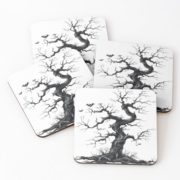 Item preview, Scary Black Halloween Tree designed and sold by wordflowgames.