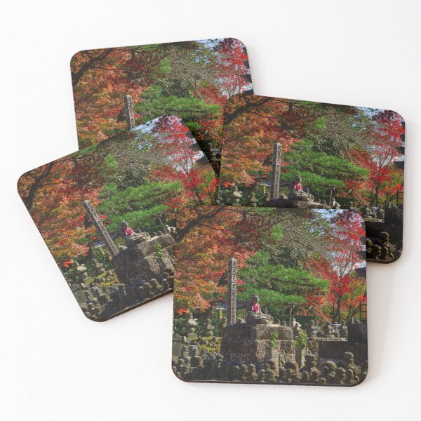 Item preview, Buddhist Statues Under Autumn Canopy in Kyoto designed and sold by pepperonishots.