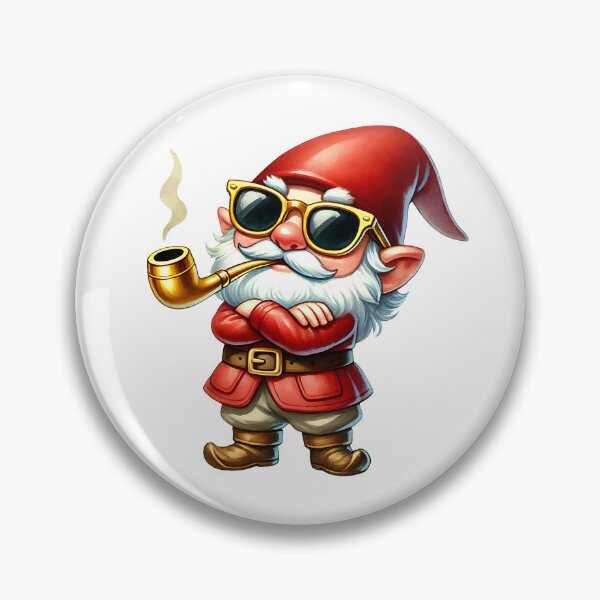 Item preview, Gnome in red with golden pipe and golden sunglasses. designed and sold by Ruddean21.