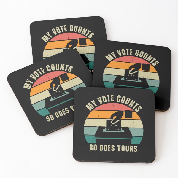 Item preview, Vintage sunset My Vote Counts, So Does Yours – Empowering Democracy & Equality designed and sold by DesignDazzles.