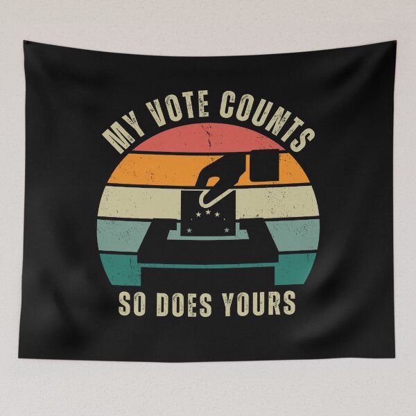 Item preview, Vintage sunset My Vote Counts, So Does Yours – Empowering Democracy & Equality designed and sold by DesignDazzles.