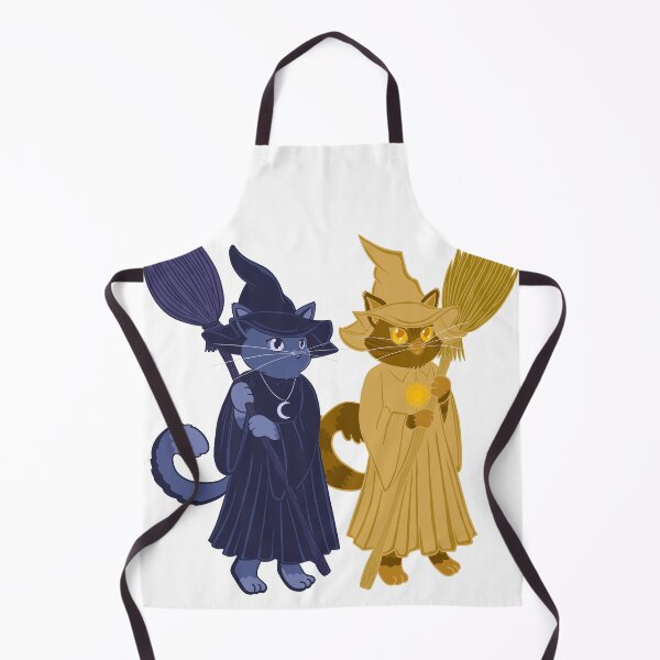 Item preview, Moon and Sun Halloween witch cats designed and sold by MariaPencilArt.