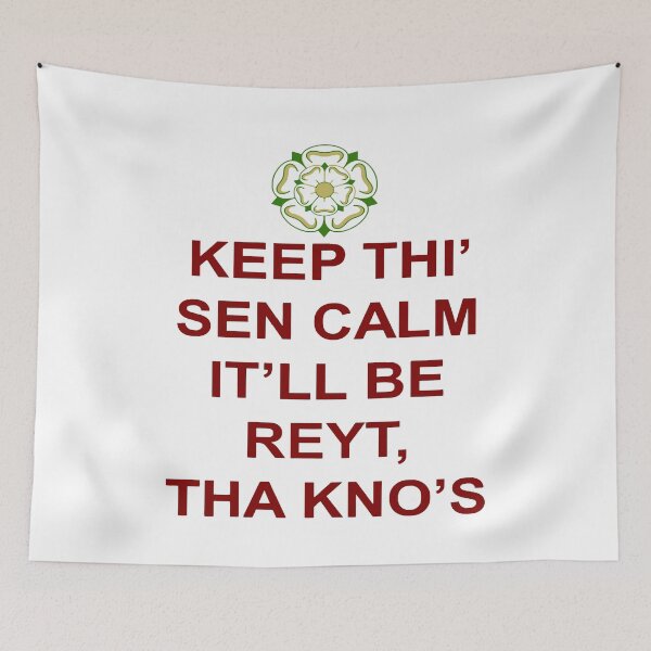 Item preview, Keep Thi Sen Calm Itll Be Reyt Tha Knos Red Text designed and sold by taiche.