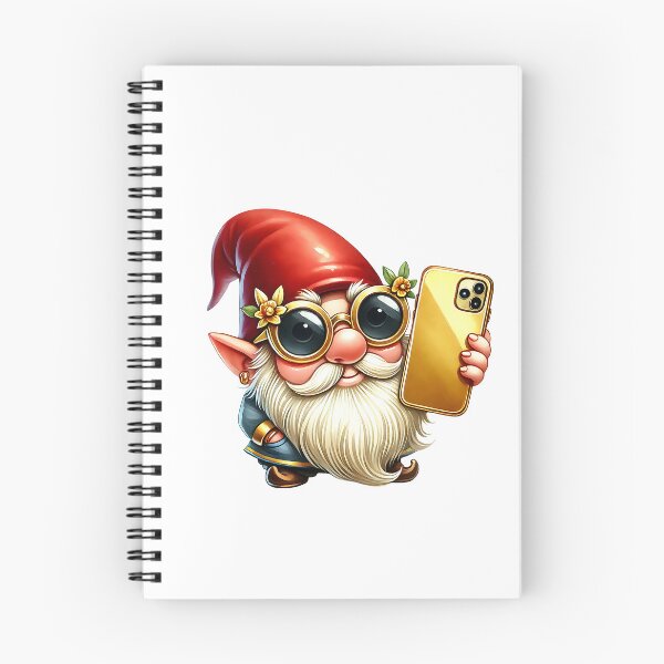 Item preview, Gnome in red with golden smartphone. designed and sold by Ruddean21.