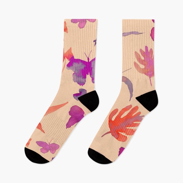 Item preview, Tropical butterflies. Watercolor illustration of butterflies and leaves designed and sold by HannaShvaikova.