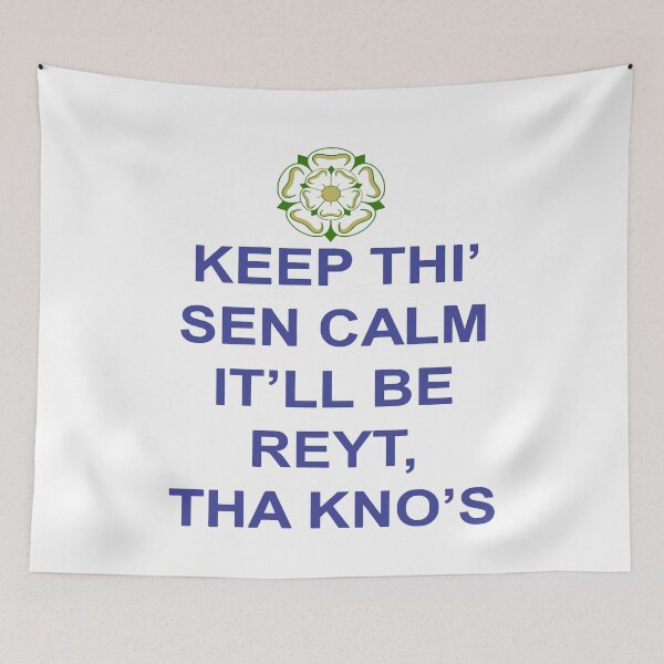 Item preview, Keep Thi Sen Calm Itll Be Reyt Tha Knos Blue Text designed and sold by taiche.