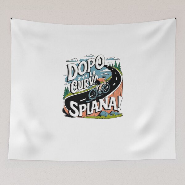 Item preview, Motivational Cycling Art: ‘Dopo la Curva Spiana’ Road Biking Poster designed and sold by love3617.