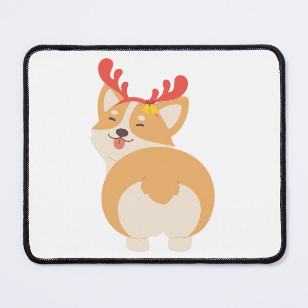 Artikelvorschau, Süße Corgis in Rentier Stirnband Weihnachtskunst entworfen und verkauft von BWAYZ.