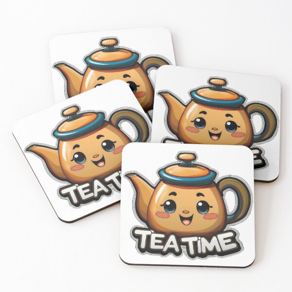 Item preview, Cute teapot comic for “Tea Time” – Simple comic style logo designed and sold by BysonDesigns.