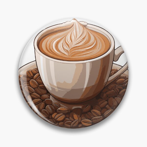 Aperçu de l'œuvre Tasse à café amusante dans un cadre simple - style bande dessinée créée et vendue par BysonDesigns.