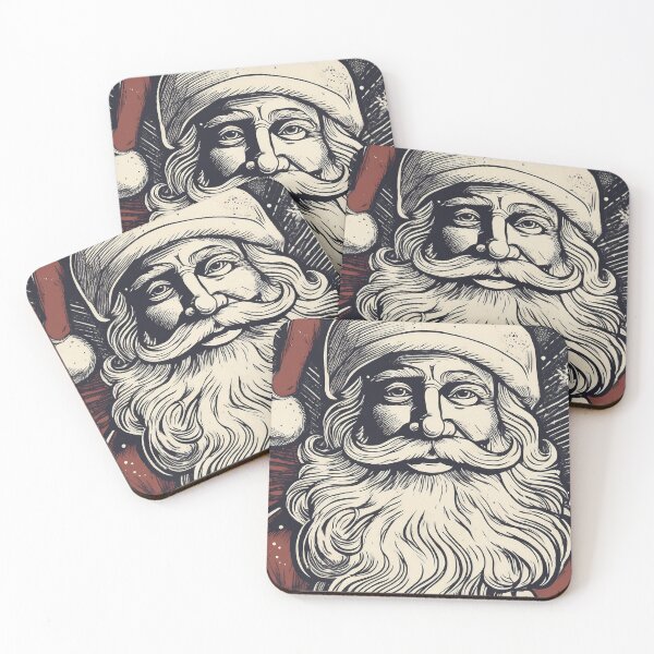 Item preview, Linocut Traditional Style Santa Claus Portrait designed and sold by Adam Regester.