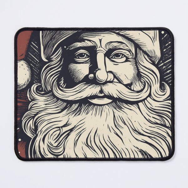 Item preview, Linocut Traditional Style Santa Claus Portrait designed and sold by Adam Regester.