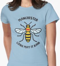 Manchester Bee Long May It Rain Women's Fitted T-Shirt
