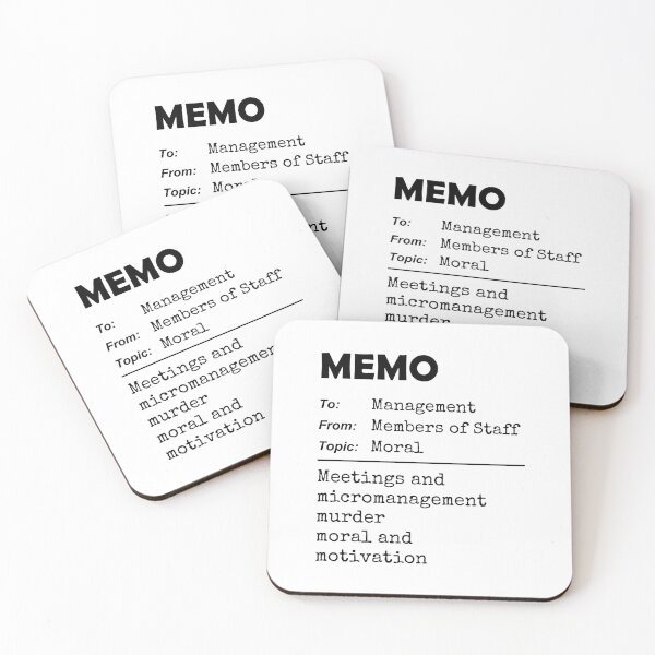 Item preview, MEMO: Meetings and micromanagement murder moral and motivation designed and sold by Jeeb-Arts.