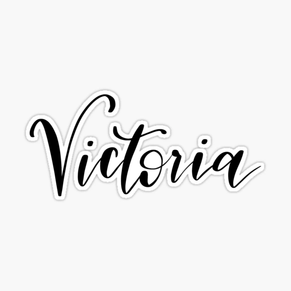 Victoria Name Hand Lettering in Faux Gold Letters